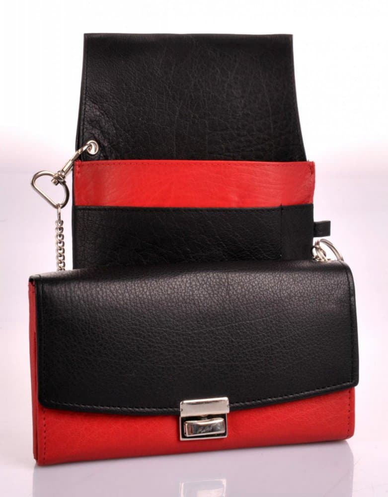 Kožená kasírka s pouzdrem 552-785 black/red - náhled 4