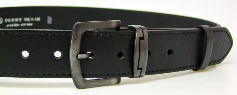 Pánský kožený černý pásek 9-1-60 obvod pasu 130 cm - dlouhý 130 cm - náhled 4