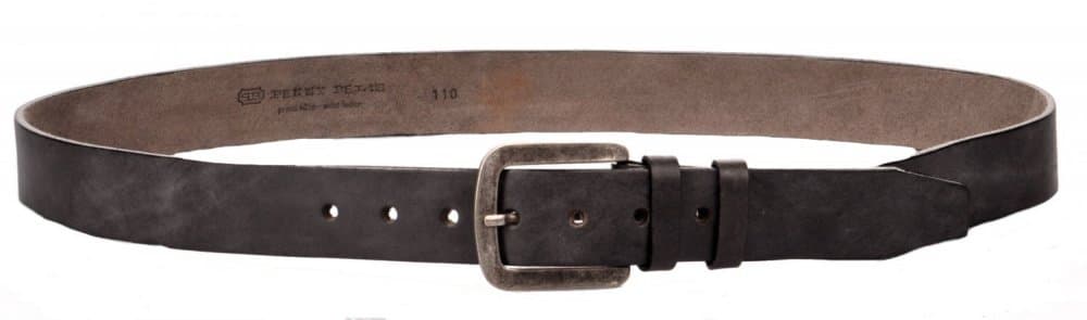 Pánský kožený pásek 517-65 šedo černý 110 cm - náhled 1