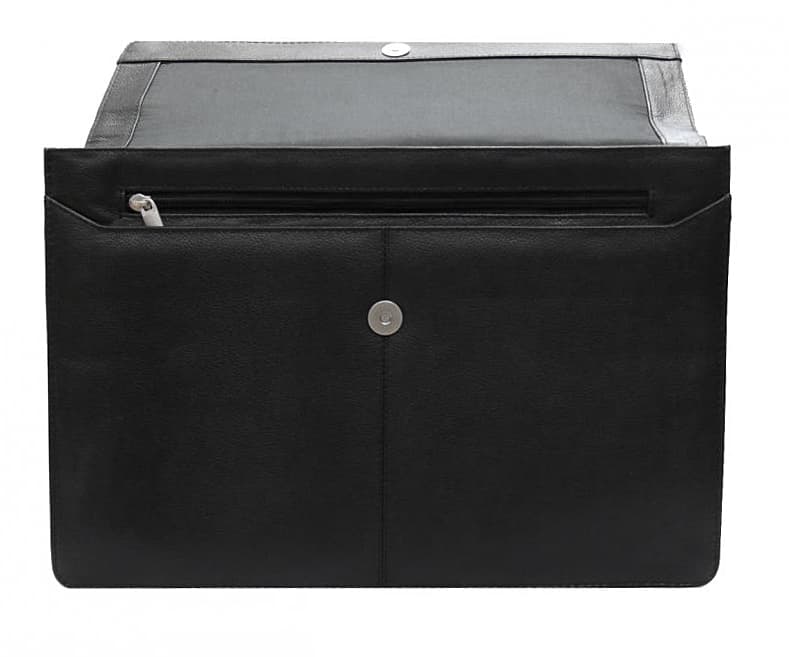 Kožená spisovka A4 Arwel 116-2414 – černá elegantní aktovka s klopou - náhled 4