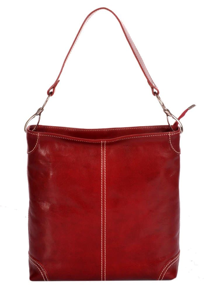 Giglio leather Velká kožená dámská kabelka 307 červená - náhled 2