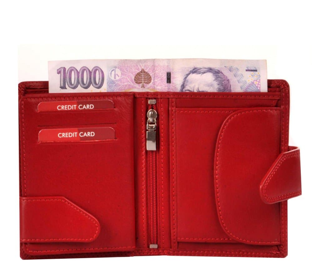 Kožená peněženka Old River 8095 RFID červená - náhled 2