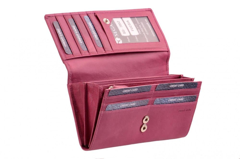 Dámská peněženka kožená SEGALI 7052 fuchsia - náhled 4