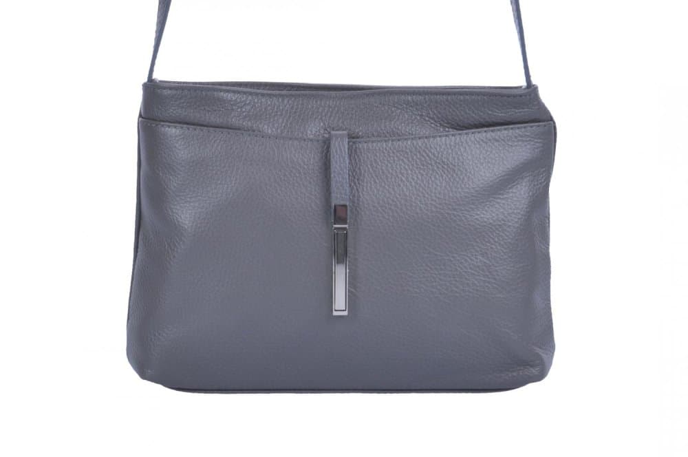 MaxFly Dámská kožená crossbody kabelka 5085 šedá - náhled 2