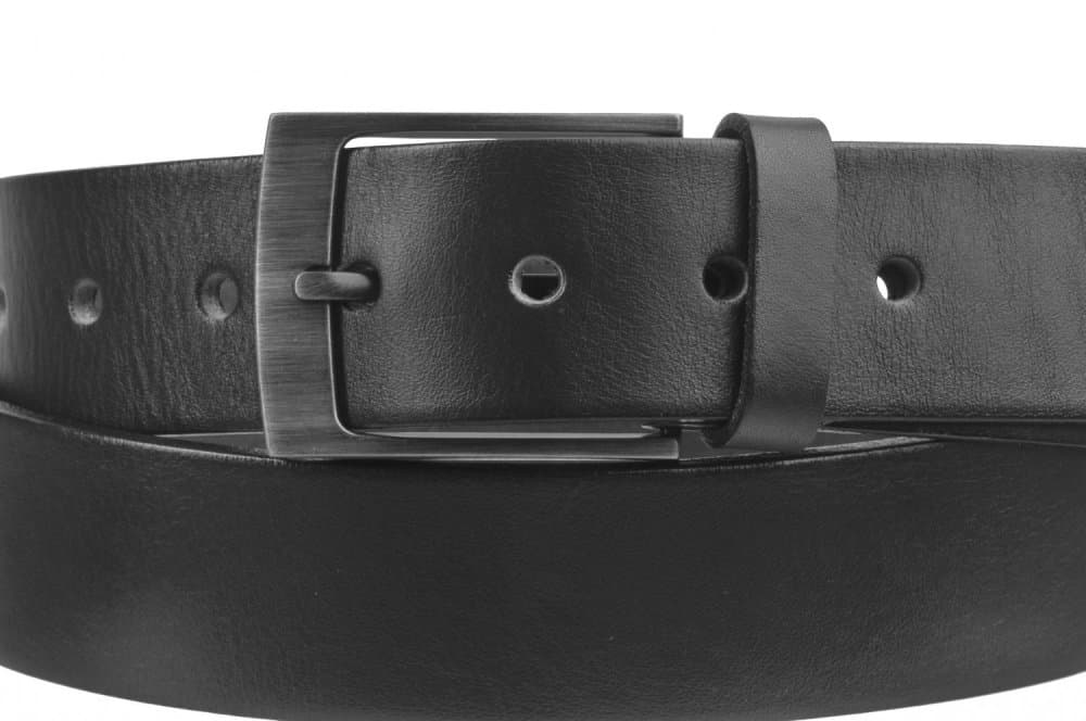 Pánský černý kožený pásek 35-60 100 cm - náhled 3