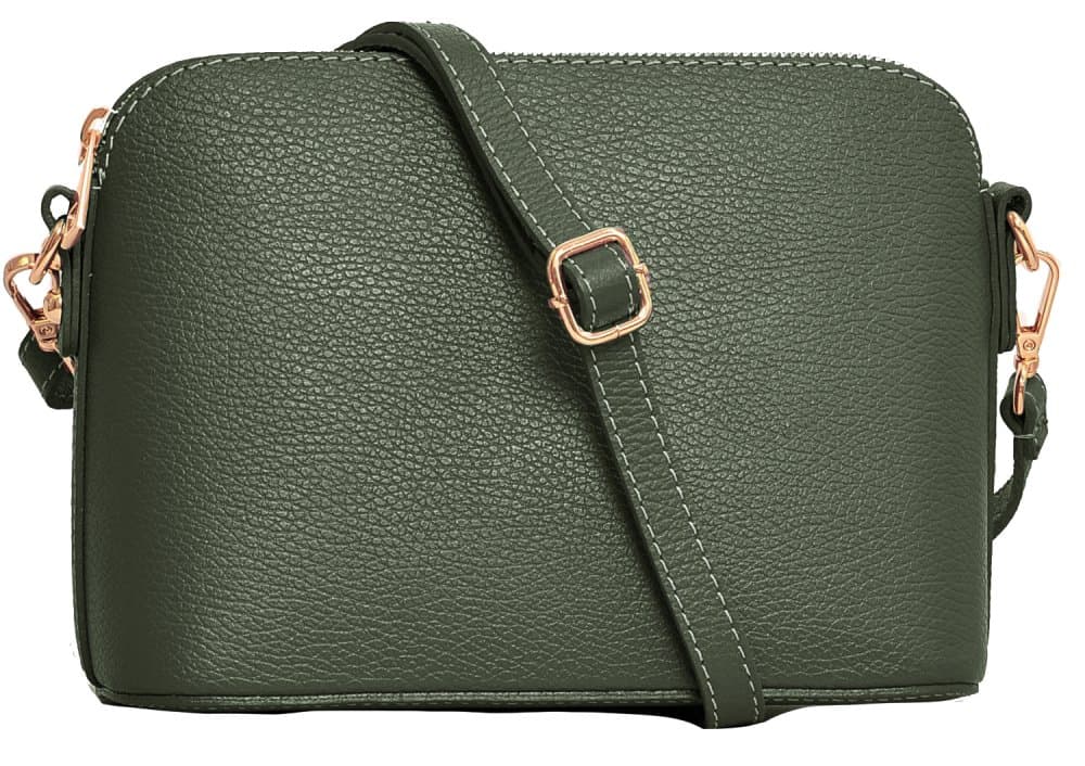 MaxFly dámská kožená kabelka crossbody 5232 zelená - oliva - náhled 2