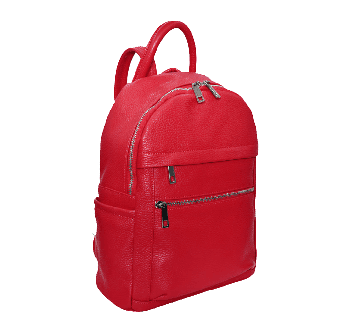MAXFLY Menší kožený batoh 5640 červený - náhled 2