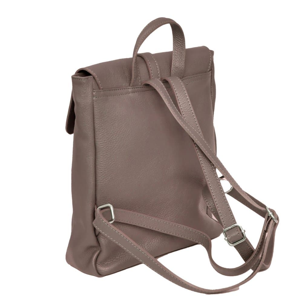 MaxFly Kožený batoh dámský 6007 světle hnědý - taupe - náhled 4