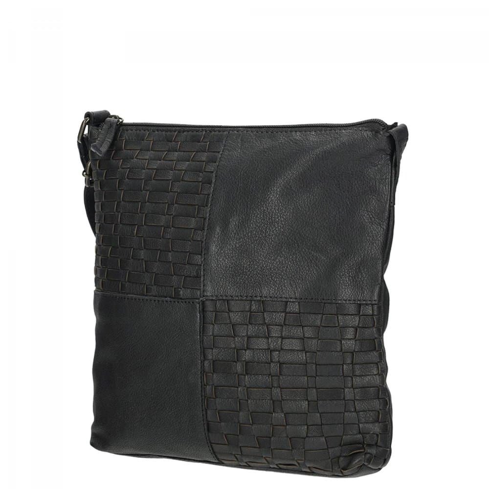 Enrico Benetti Sicily proplétaná kožená crossbody kabelka 89031-001 černá - náhled 3