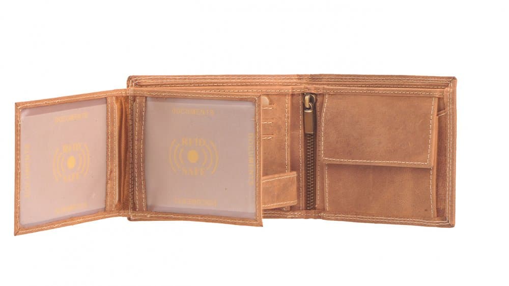 Pánská kožená peněženka HTW-103 světle hnědá RFID - náhled 5