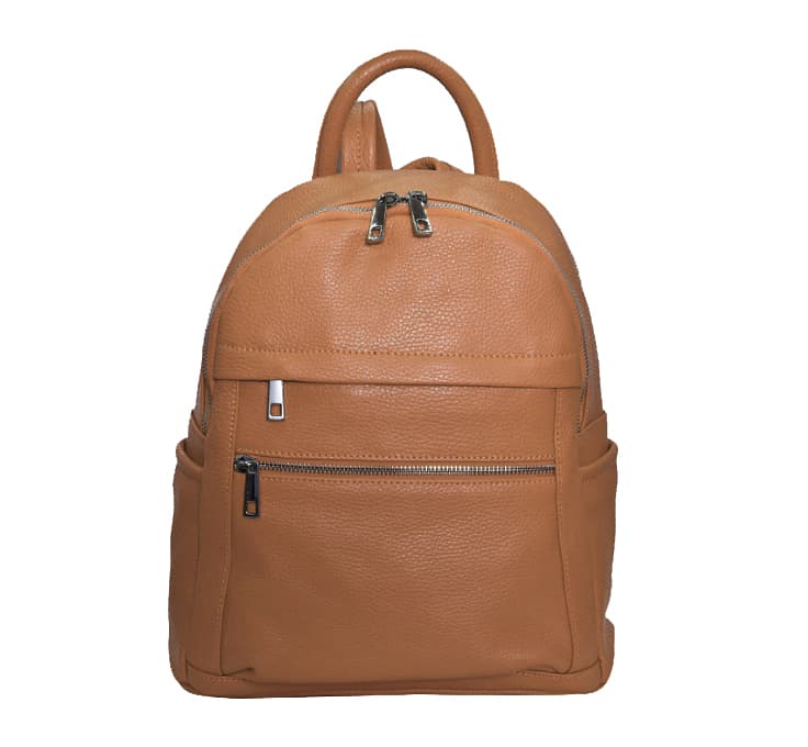 Maxfly Menší kožený batoh 5640 hnědý cognac