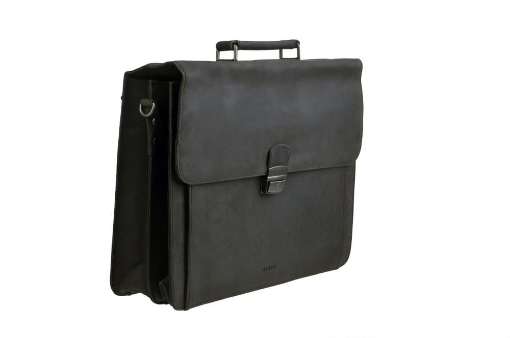 Kožená aktovka na notebook 15" 17935-001 černá - náhled 3