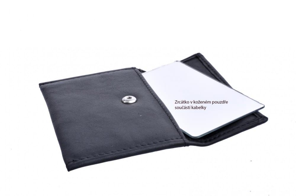 Malá kožená crossbody kabelka 213-3013 černá - náhled 3
