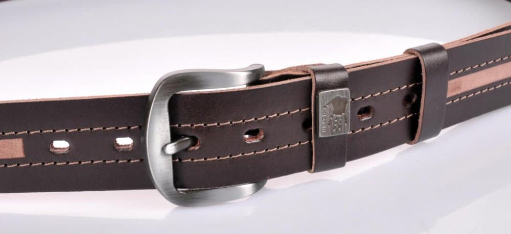 Pánský kožený hnědý pásek 008-93 110 cm - náhled 3