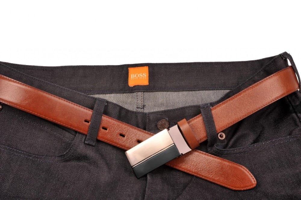 Pánský kožený společenský opasek s plnou sponou 35-020-1PS-48 NEW 100 cm - náhled 4