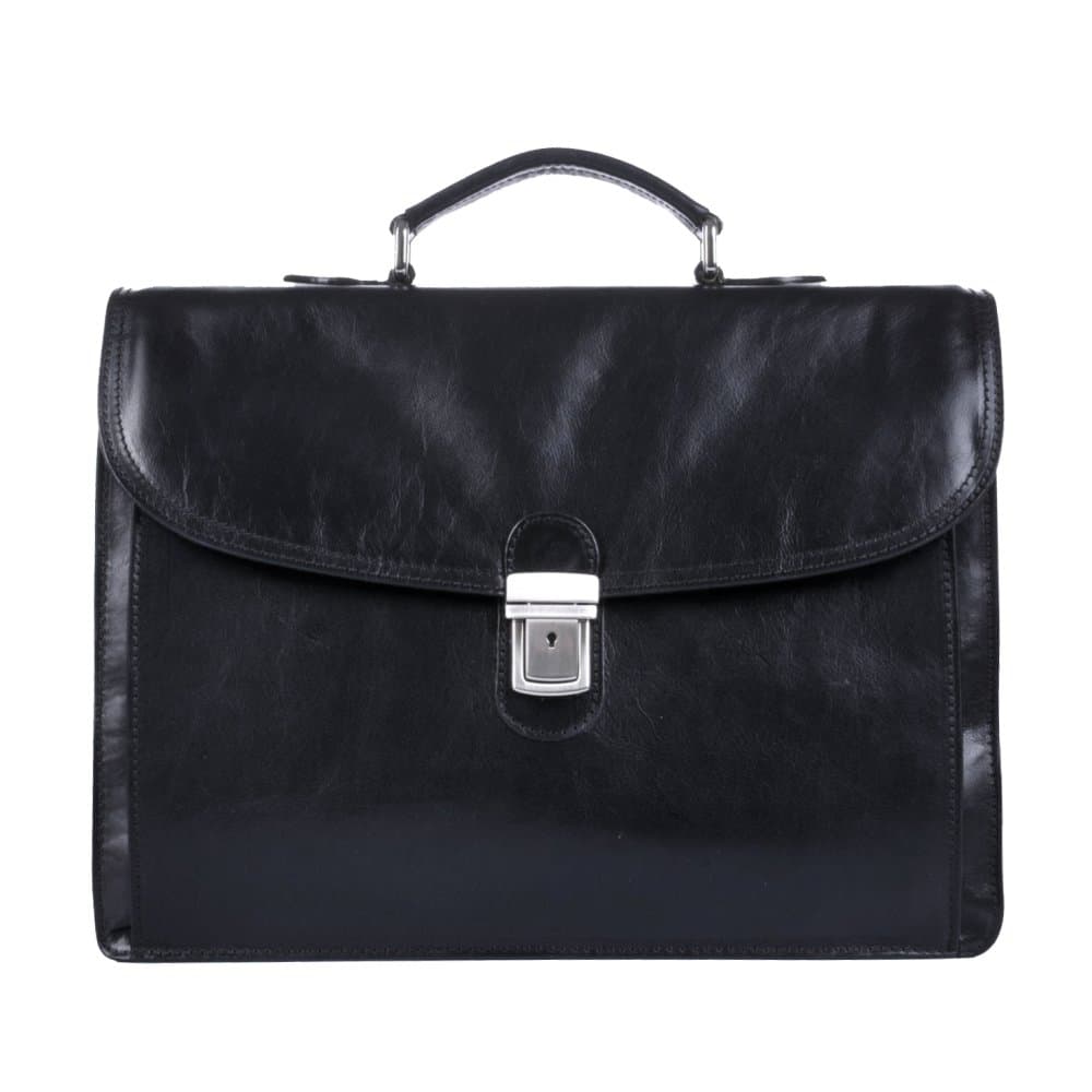 Giglio leather kožená aktovka 1050 černá stříbrné kování