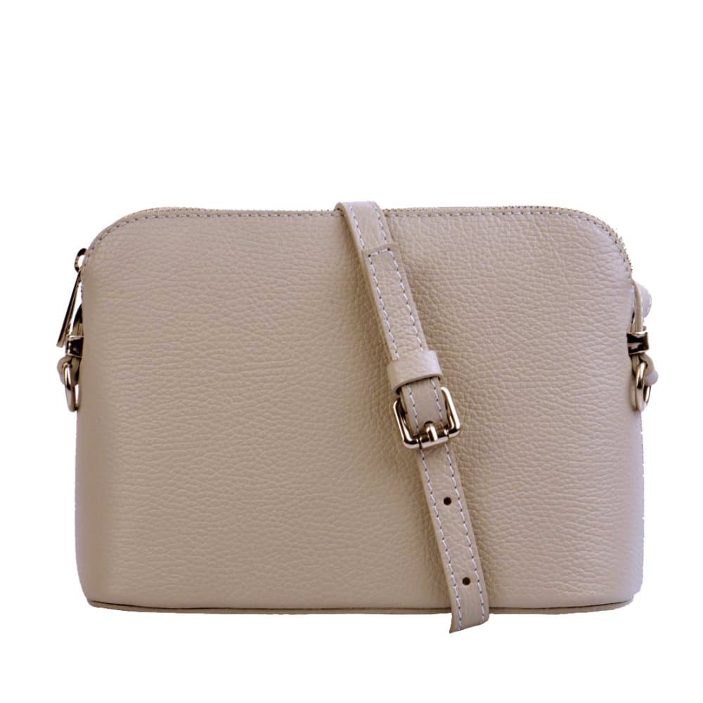 MaxFly dámská kožená kabelka crossbody 5232 světle béžová - náhled 1