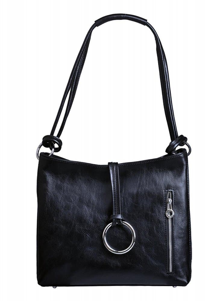 Giglio leather Dámská kožená kabelka přes rameno 095 černá