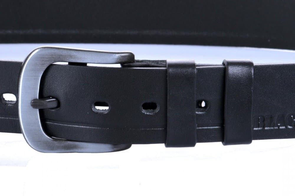 Pánský kožený černý pásek 007-98B 95 cm - náhled 2