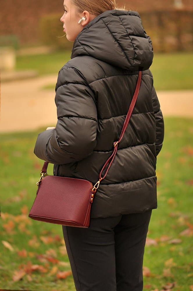 MaxFly dámská kožená kabelka crossbody 5232 bordo - náhled 5