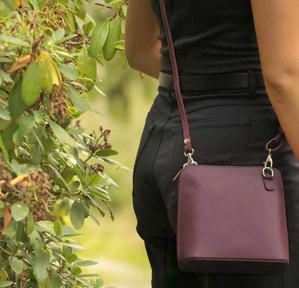 Giglio leather malá dámská kožená kabelka 133 tmavě bordová - náhled 4
