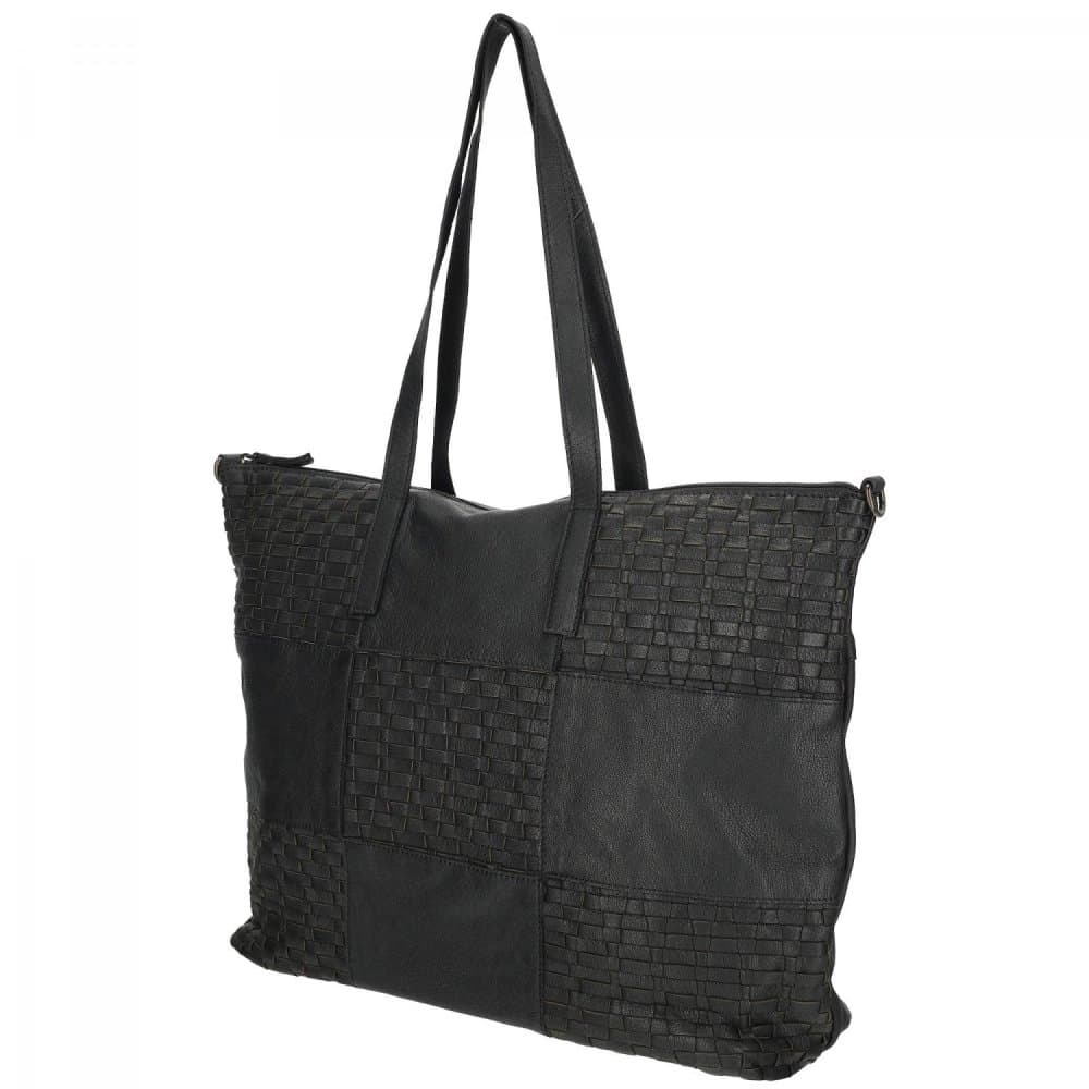 Proplétaná velká kožená shopper kabelka Enrico Benetti Sicily 89033-001 černá - náhled 5