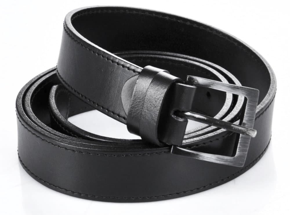Pánský kožený pásek Jeans 14-1-60 černý 100 cm - náhled 2