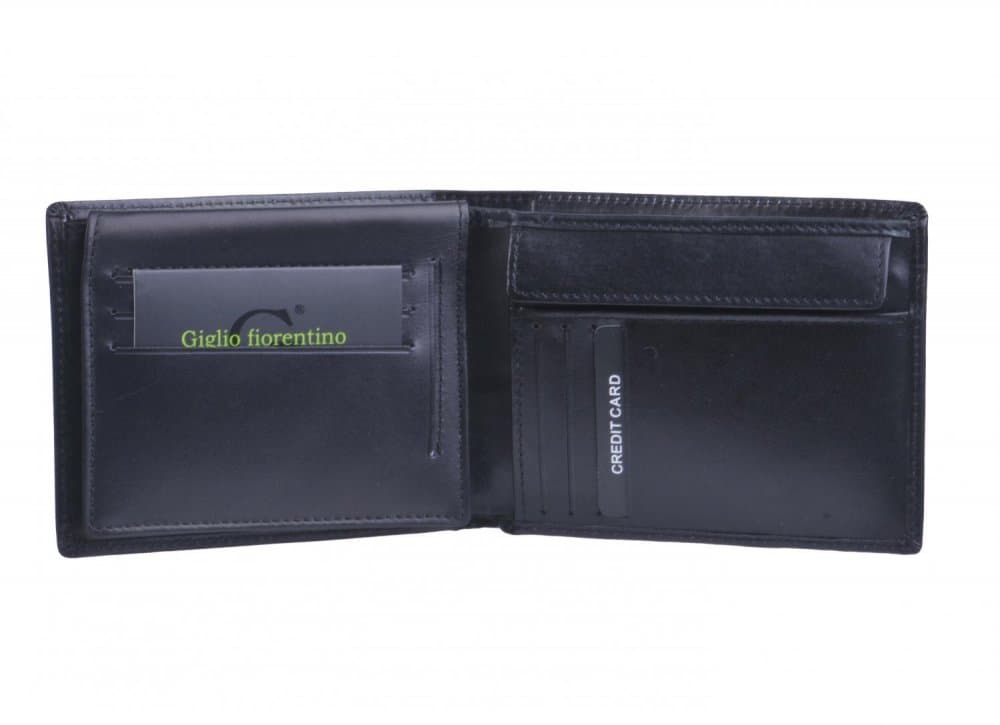 Giglio leather Pánská peněženka GF-011 černá zipová kapsa na mince - náhled 3
