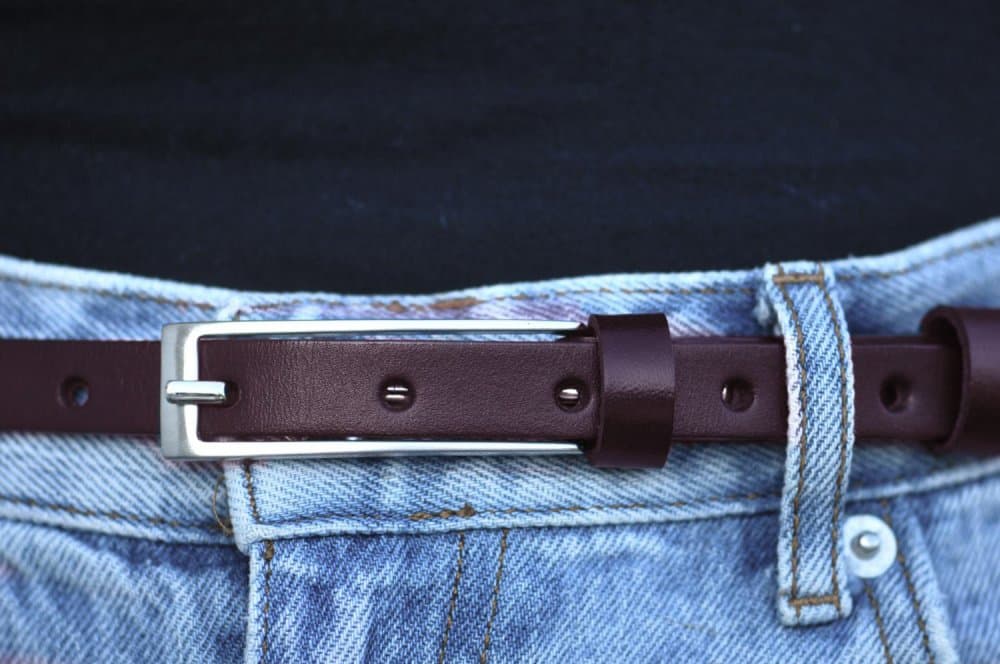 Dámský kožený opasek 15-1-04 tmavě hnědý 105 cm - náhled 5
