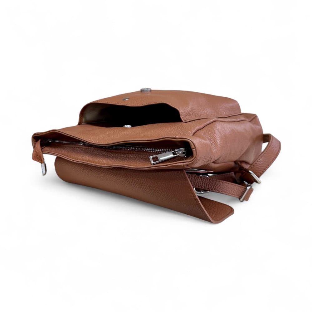 Kožený batoh dámský 6007 hnědý cognac - náhled 4