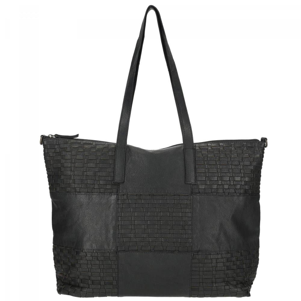 Proplétaná velká kožená shopper kabelka Enrico Benetti Sicily 89033-001 černá - náhled 3