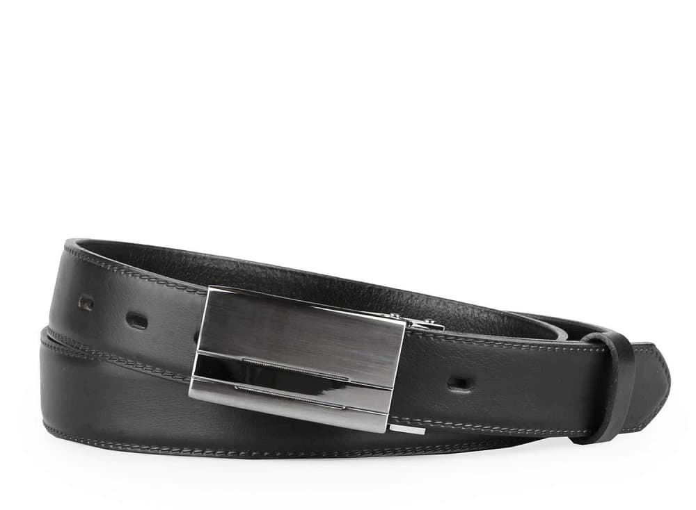 Penny Belts Pánský černý kožený pásek do kalhot společenský 30-020-1PS-60 105 cm - náhled 1