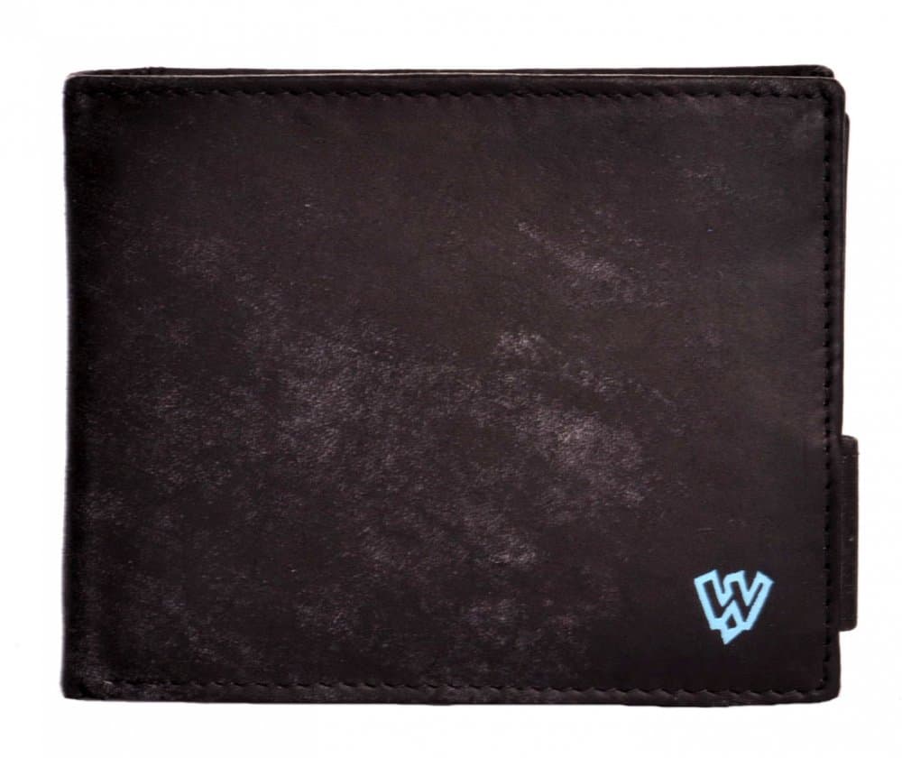 Arwel pánská kožená peněženka 513-4241 jeans black - modré logo