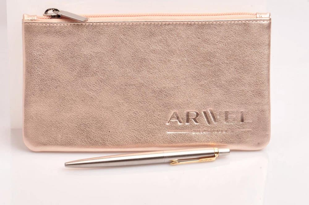 Kožená kosmetická etue 611-0023 Rose gold - náhled 2