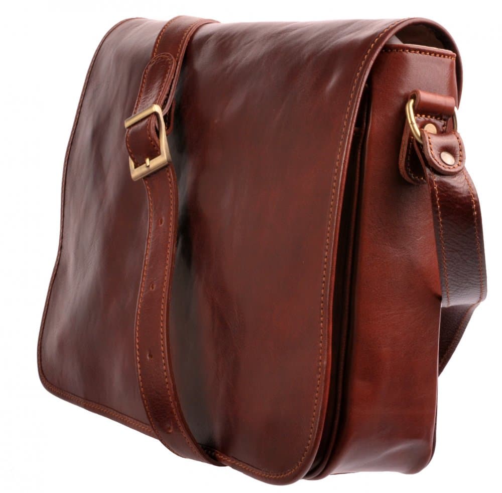 Giglio leather Kožená taška přes rameno Il Giglio 2009 hnědá - náhled 4