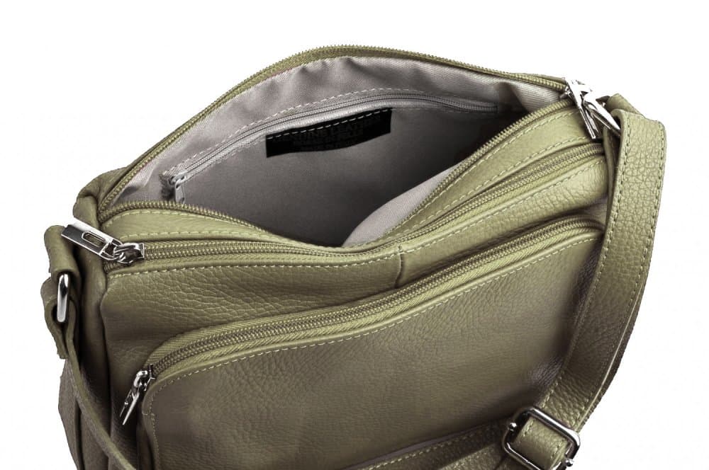 MaxFly Kožená crossbody kabelka 5542 oliva - náhled 3