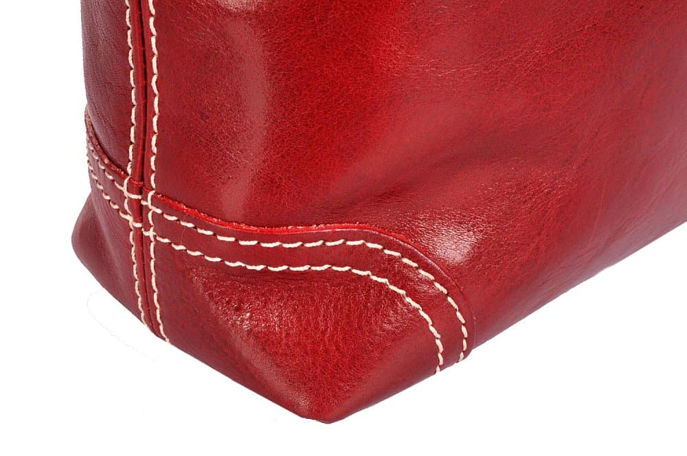 Giglio leather Velká kožená dámská kabelka 307 červená - náhled 5