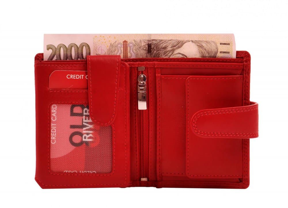 Dámská malá kožená peněženka 3257 červená s RFID ochranou - náhled 4