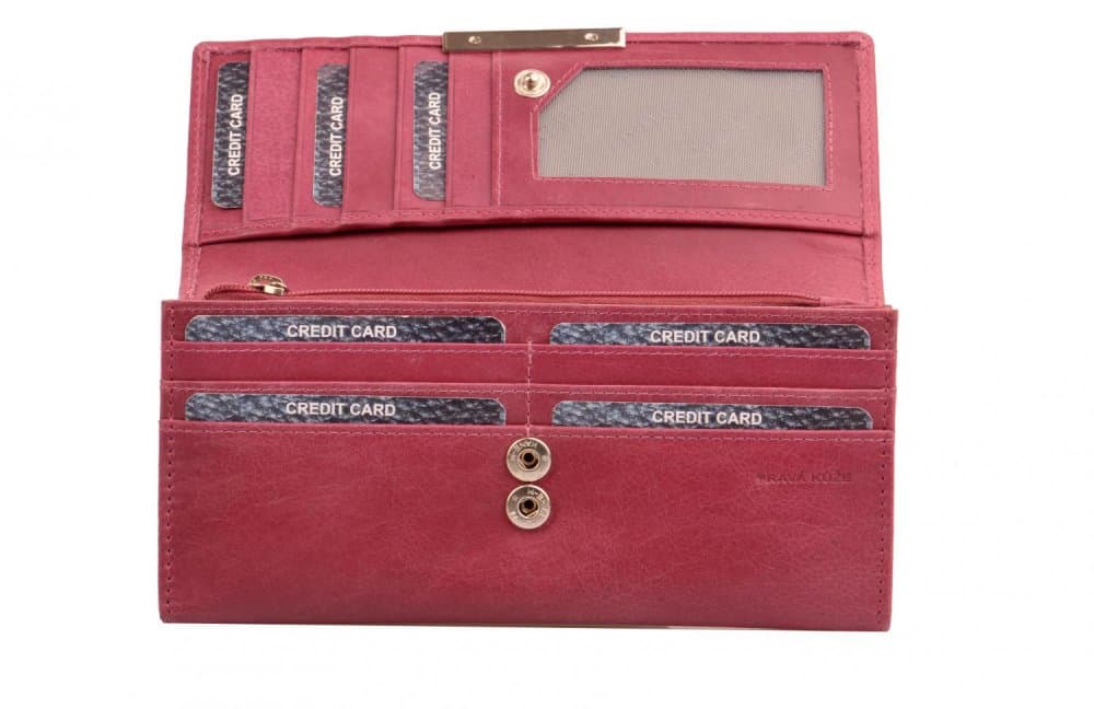 Dámská kožená peněženka SEGALI 7066 Fuxia růžová - náhled 5