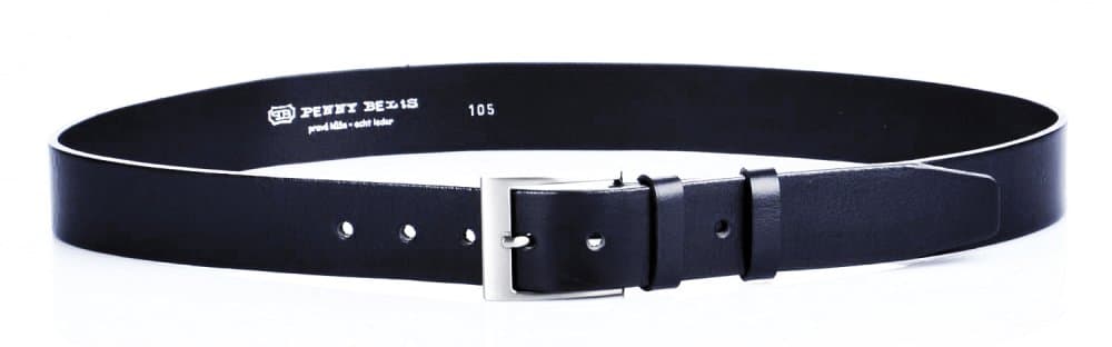 Pánský kožený opasek 22-60 černý 105 cm - náhled 3