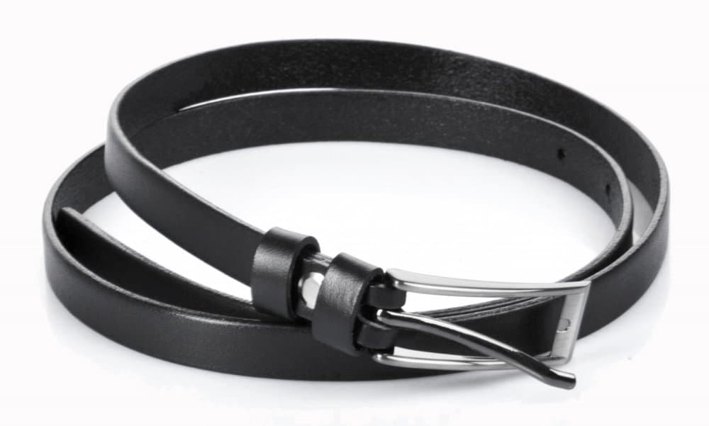 Penny Belts Dámský kožený úzký pásek 15-1-60 černý 100 cm - náhled 2