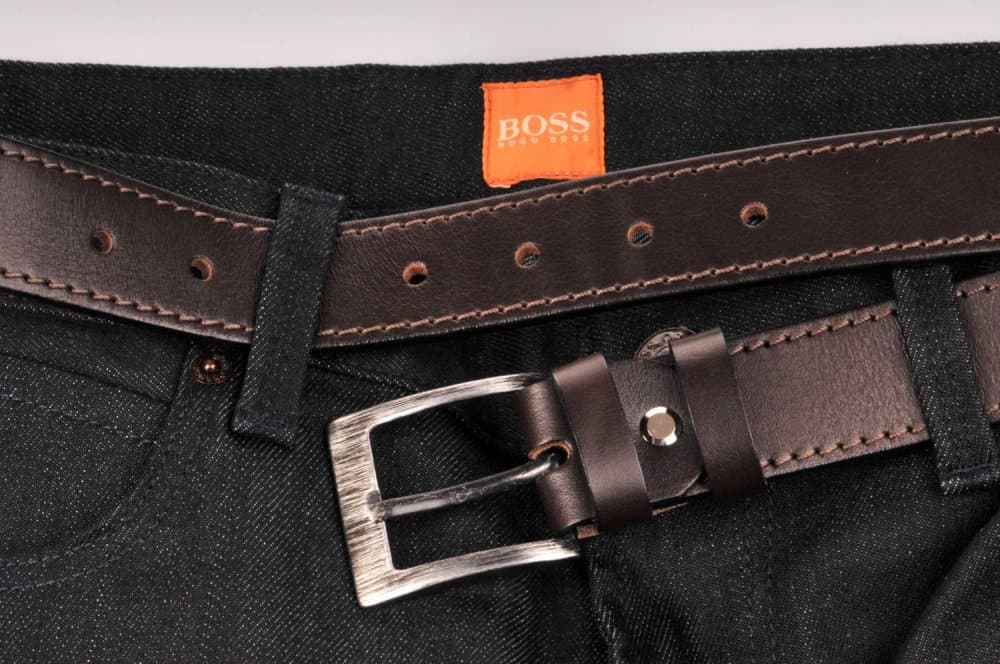 Kožený pásek Jeans 14-1-40 hnědý 105 cm - náhled 5