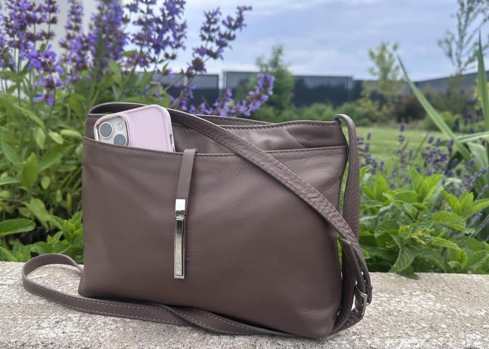 MaxFly kožená kabelka 5085 taupe - nugátová - náhled 2