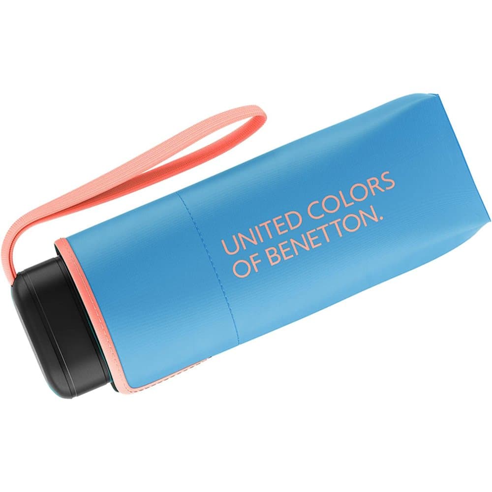 Dámský skládací deštník Benetton  Ultra Mini flat bachelor button 50509 tyrkysový - náhled 3