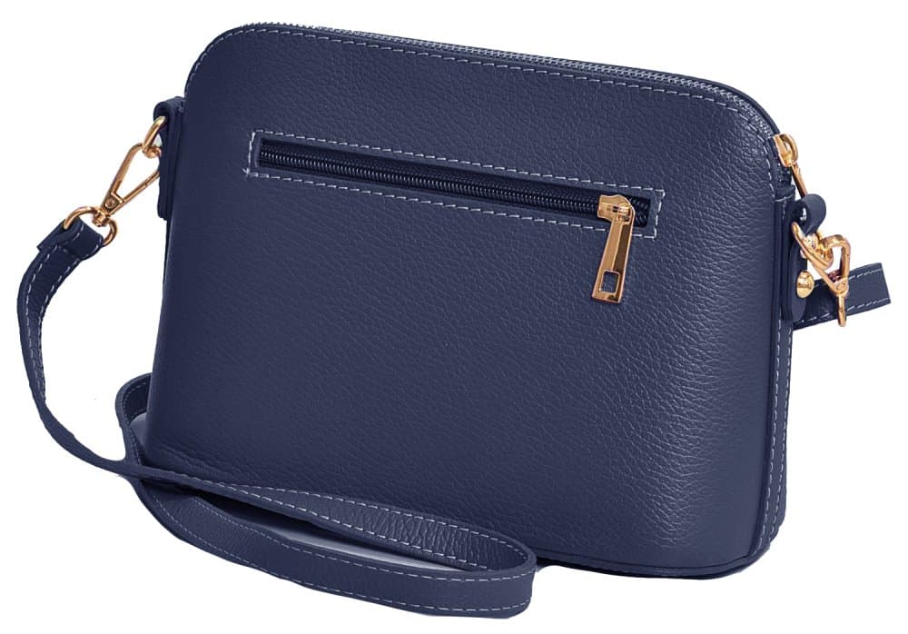 MaxFly dámská kožená kabelka  crossbody 5232 tmavě modrá - náhled 2