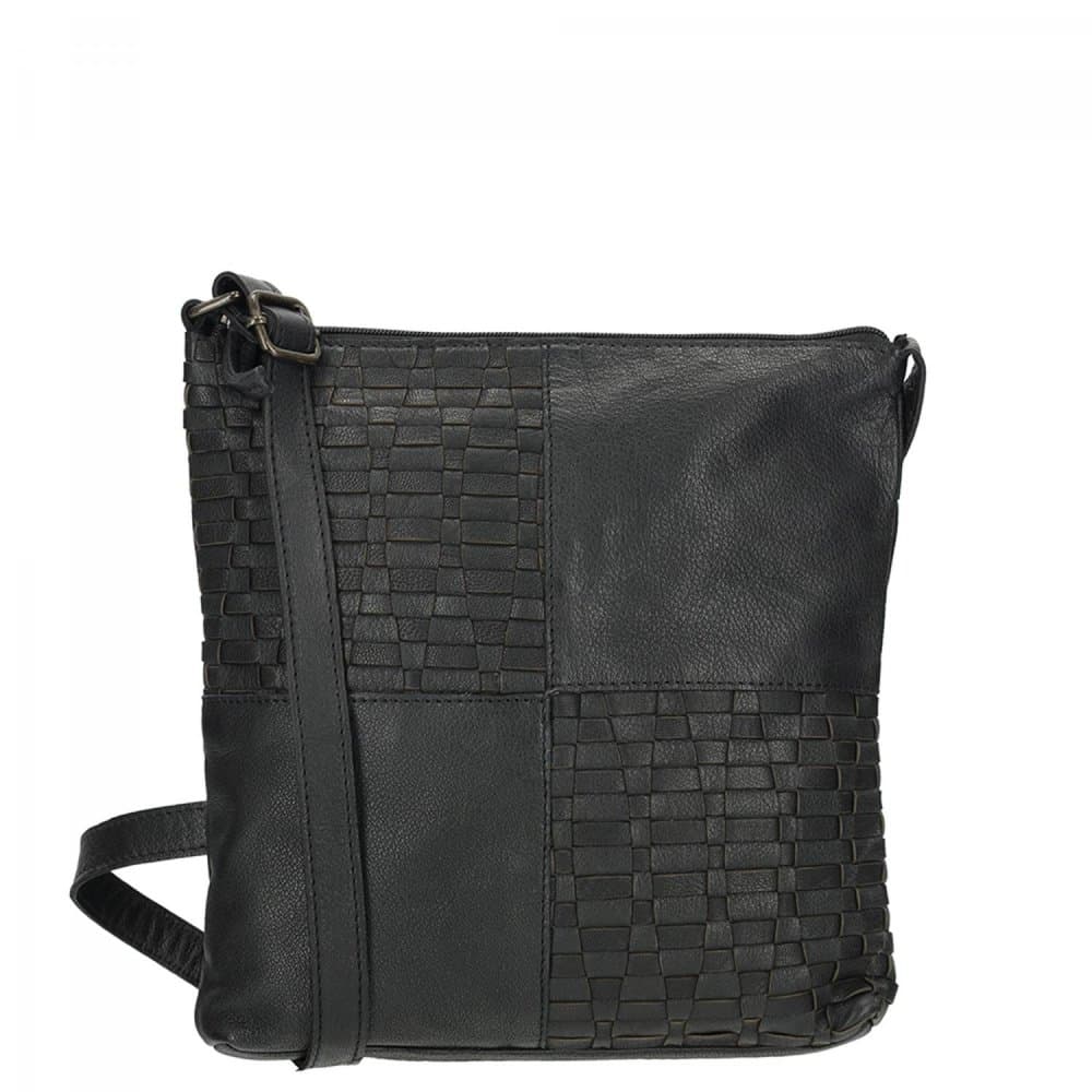 Enrico Benetti Sicily proplétaná kožená crossbody kabelka 89031-001 černá - náhled 1