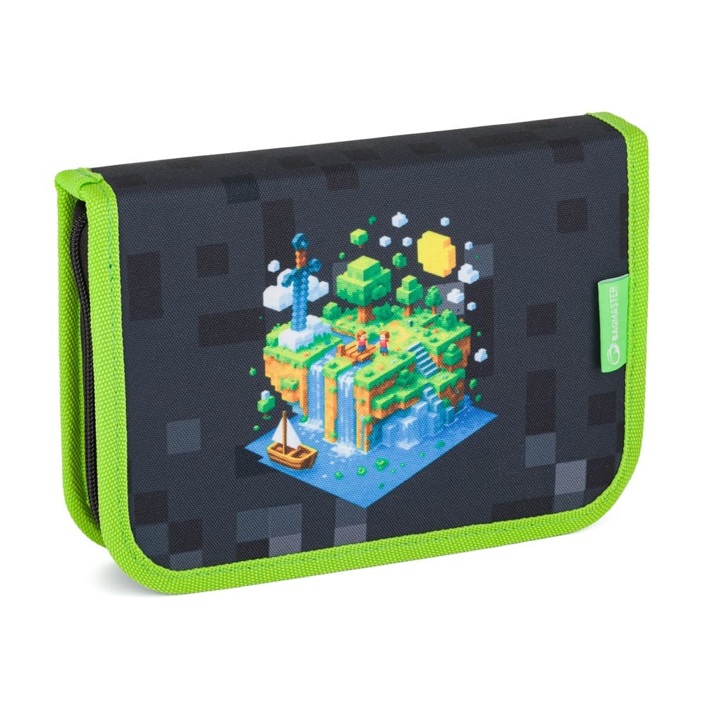Bagmaster Školní penál pro kluky CASE ALFA 26 B motiv Minecraft - náhled 5