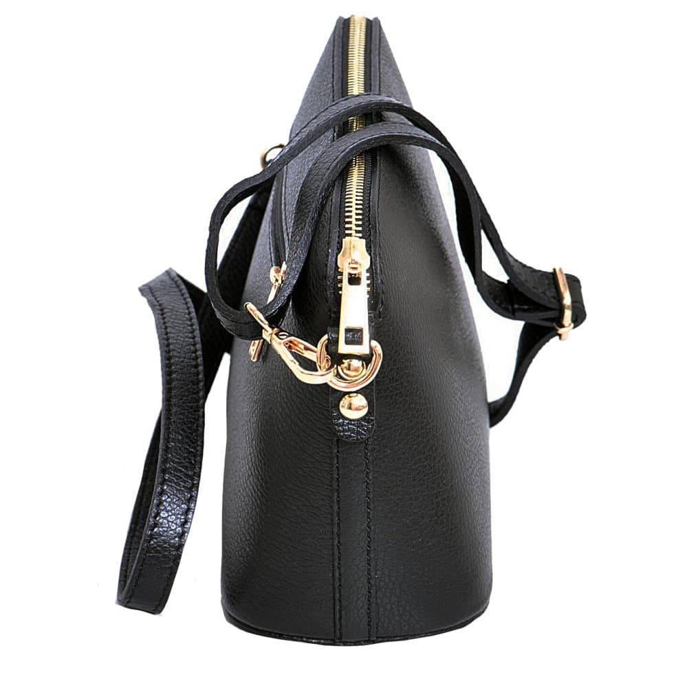 MaxFly dámská kožená kabelka crossbody 5232 černá/gold - náhled 2