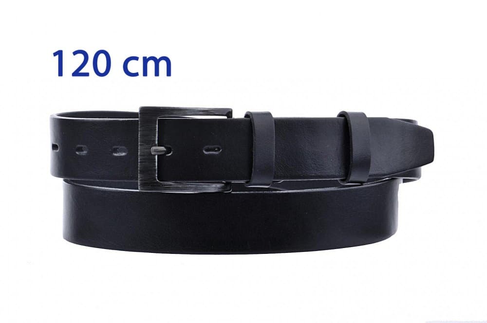 Pánský kožený černý pásek 14-60  dlouhý (obvod pasu 120 cm) 120 cm - náhled 1