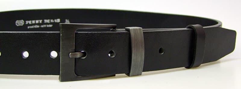 Pánský kožený pásek černý 8-60 MAT obvod pasu 125 cm - dlouhý 125 cm - náhled 2